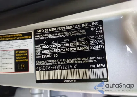 2018 Mercedes-Benz Gls 450 4Matic from USA, damaged, VIN 4JGDF6EE0JB121555